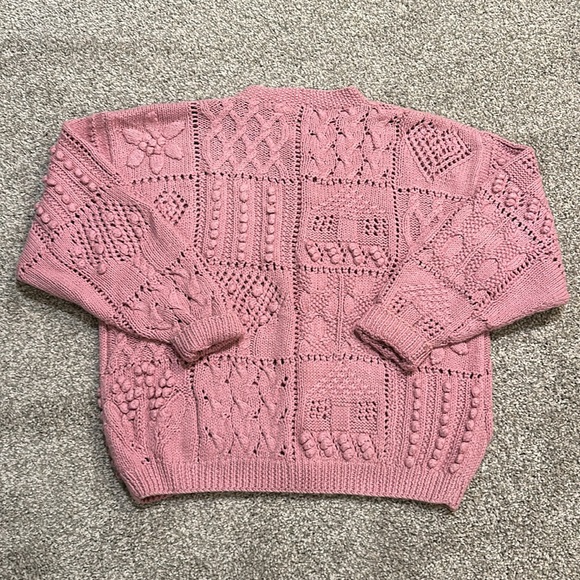 Cape Isle Knitters Made By Hand Women’s Pink Button Down Cardigan Size Medium - Picture 8 of 8